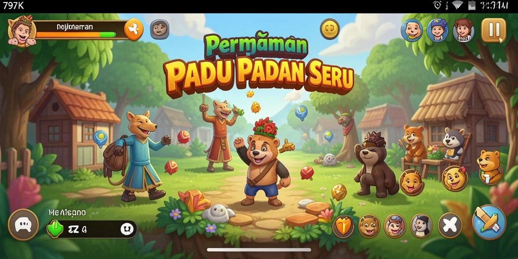 Tampilan gameplay 797K yang penuh warna dan seru.
