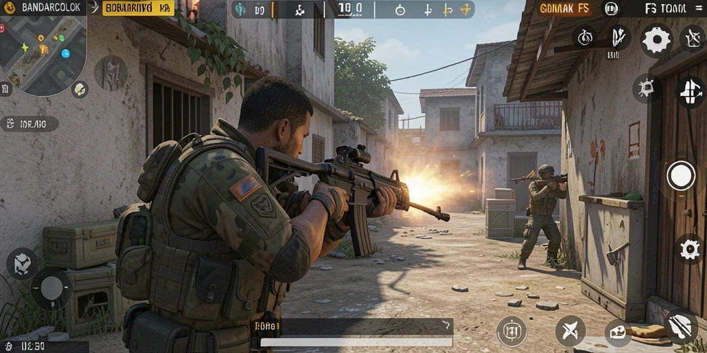 Screenshot gameplay BANDARCOLOK yang menampilkan aksi tembak-menembak mendebarkan.