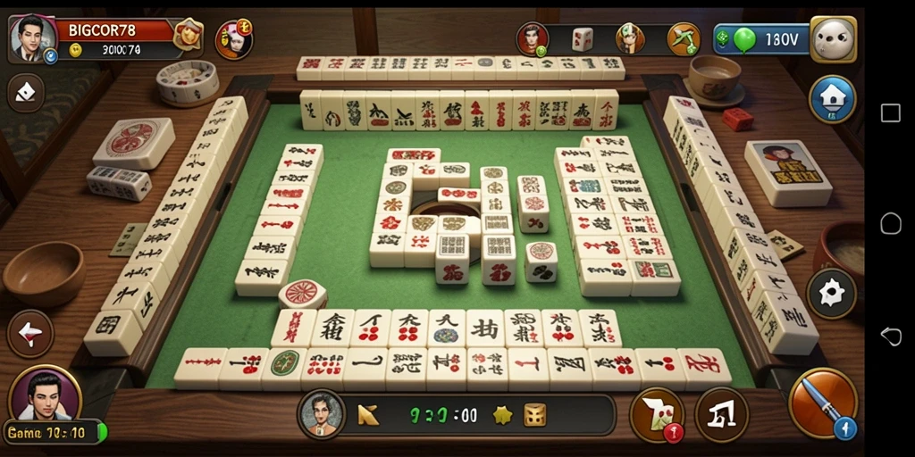 Tampilan menarik dari gameplay Mahjong di BIGCOR78.