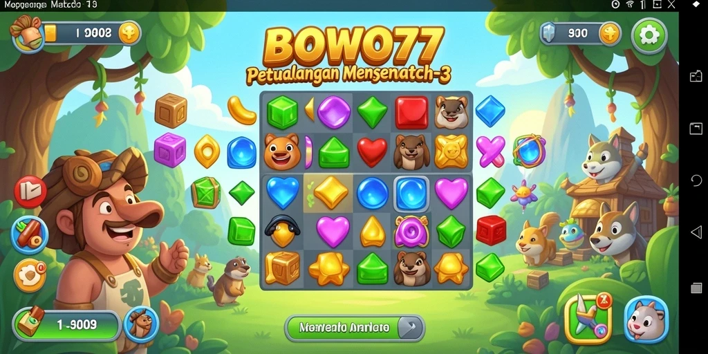 Tampilan gameplay seru dari <strong>BOWO77</strong> dalam dunia Match-3.