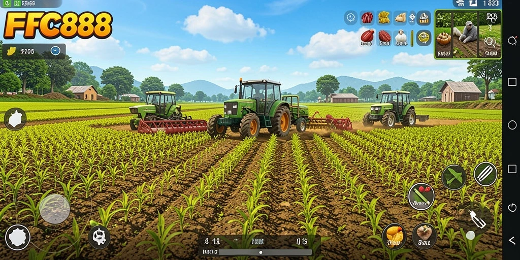Tampilan gameplay <strong>FC888</strong> yang menarik saat bertani.