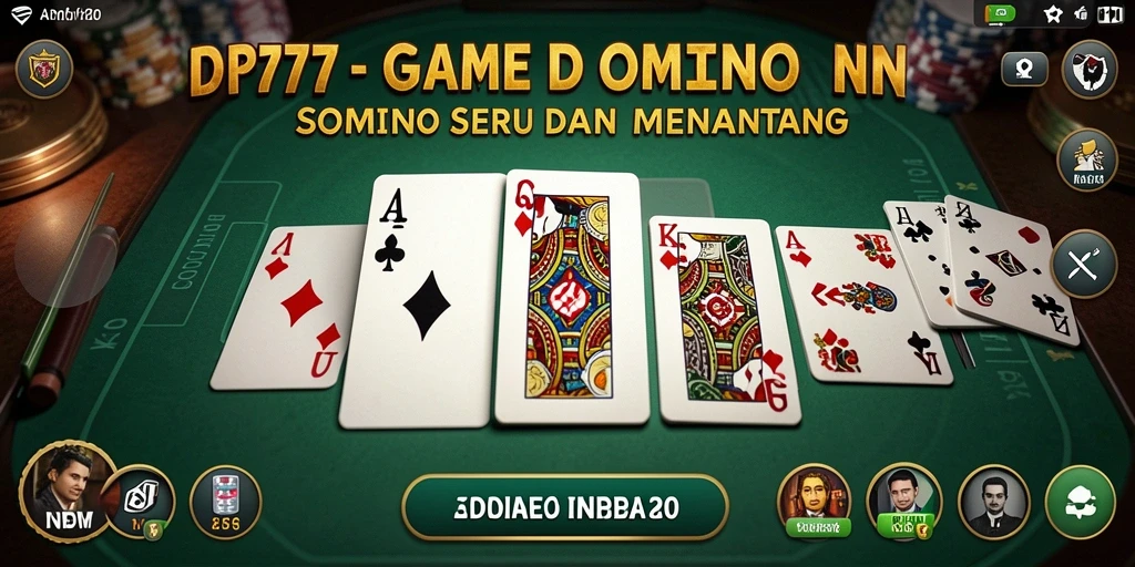 Screenshot gameplay IDR77 yang menampilkan suasana permainan Domino yang seru.