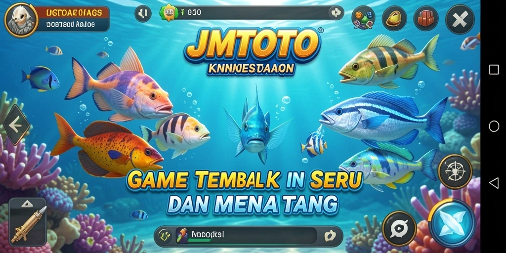Tangkapan layar JMTOTO menampilkan aksi seru dalam permainan Tembak Ikan.