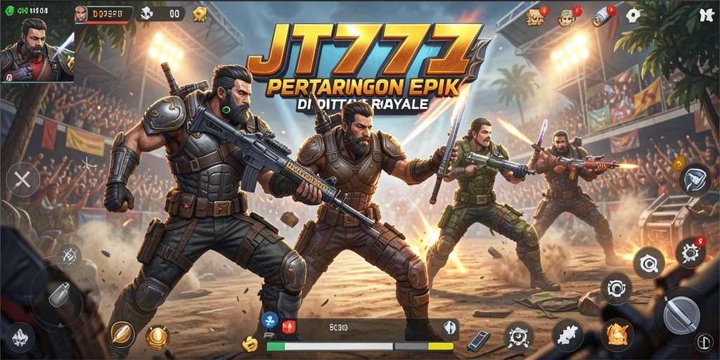 Tampilan gameplay mendebarkan di JT777 saat bertarung untuk bertahan hidup.