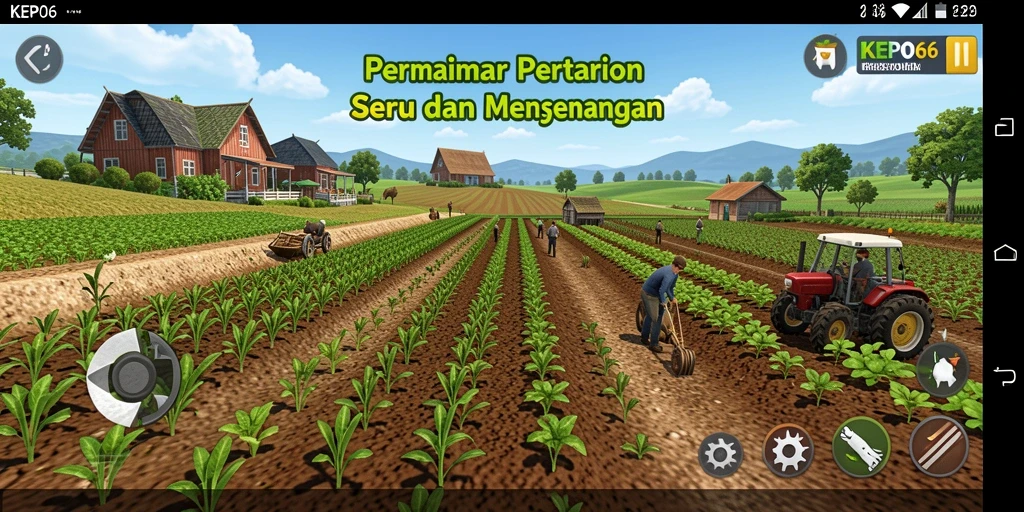 Screenshot gameplay KEPO66 menampilkan aktivitas bertani yang menyenangkan.