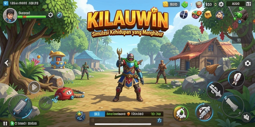 Tampak depan gameplay menarik KILAUWIN dengan karakter yang berinteraksi.