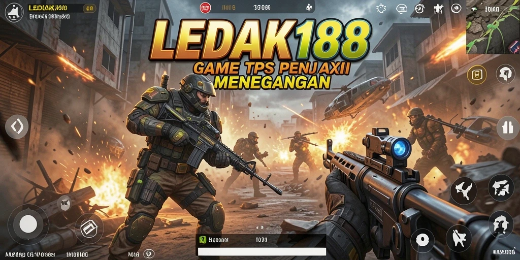 Screenshot LEDAK188 menampilkan aksi gameplay TPS yang memukau.