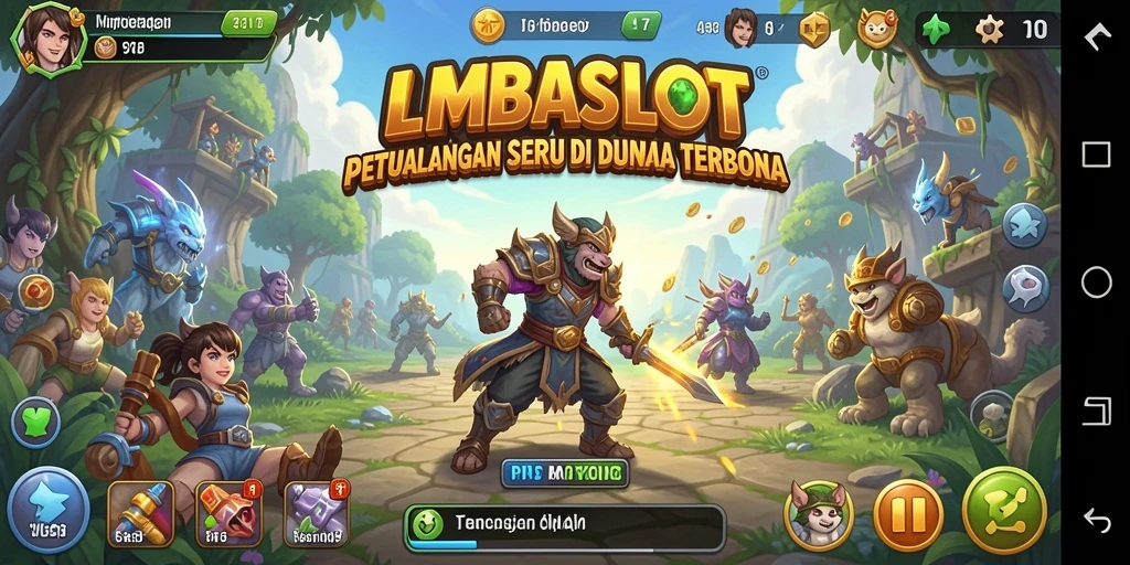 Screenshot utama menampilkan gameplay LMBASLOT yang seru di dunia terbuka.