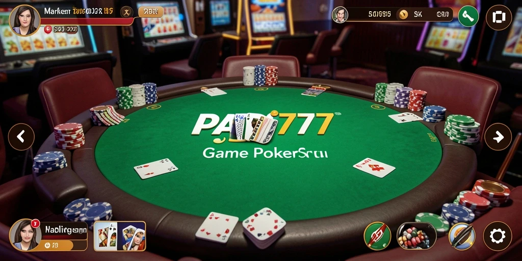 Screenshot PADI777 menampilkan aksi seru permainan Poker online.