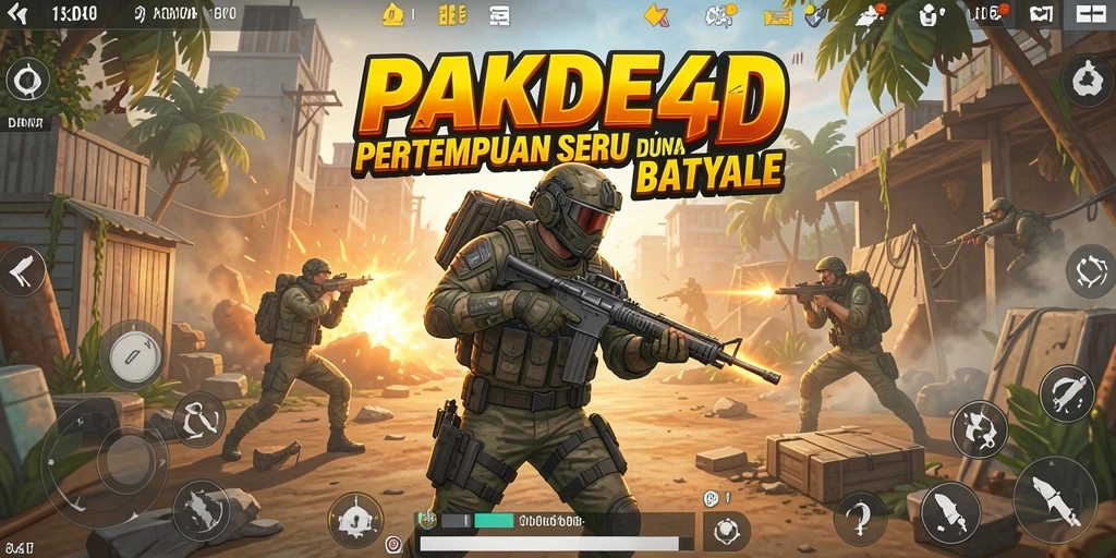 Screenshot gameplay PAKDE4D yang menunjukkan aksi pertarungan seru Battle Royale.