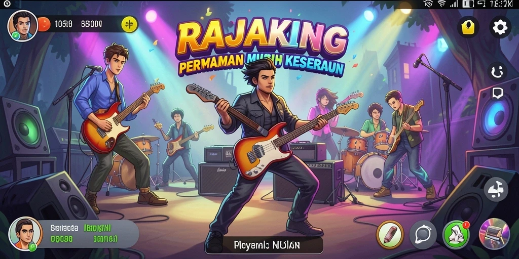 Tampilan menarik dari gameplay <strong>RAJAKING</strong> yang penuh musik.