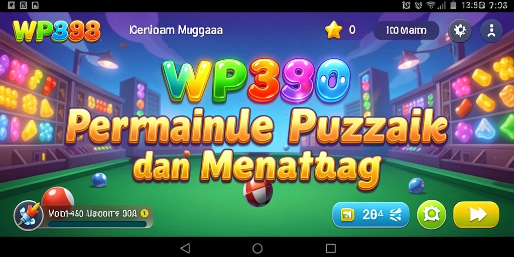 Screenshot utama WP888 menampilkan gameplay Puzzle yang menantang.